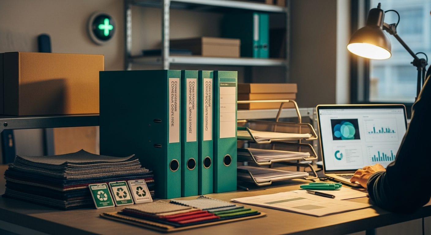 Calendar showing July 1 2026 deadline with apparel inventory and compliance documents representing textile EPR regulations